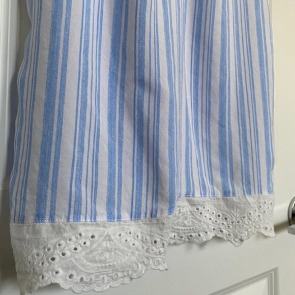 CUTE Light Blue White Striped Babydoll Nightie Slip Dress S/M - Picture 6 of 16